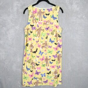 Nick & Nora Nightgown Large Womens Sock Monkey Butterfly Sleeveless Chemise